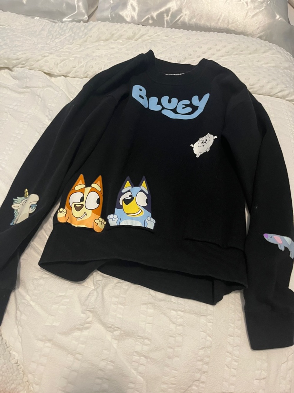 Bluey Black Graphic Crewneck Sweatshirt